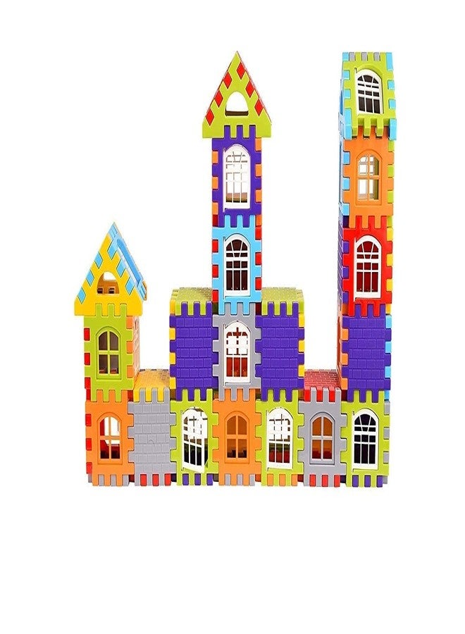 Mahi Enterprise 72-Piece House Building Block Set with Windows - Construction Game for Kids (Multicolor) & Penguin Pop It Fidget Toy - Push Bubble Sensory Toy in Penguin Shape (Multicolor) - Image 5